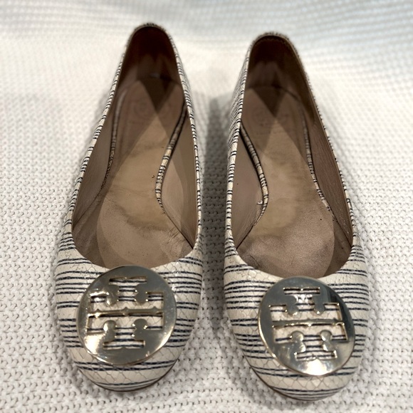 *SALE* TORY BURCH REVA STRIPED FLATS SIZE 9 - Picture 3 of 7